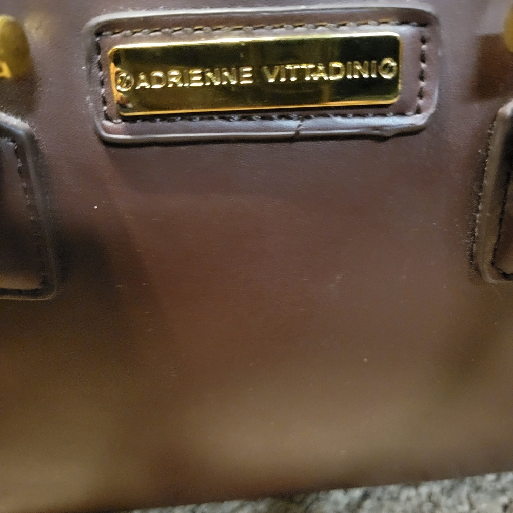 ADRIENNE VITTADINI SHOULDER PURSE BROWN LEATHER - Picture 7 of 14